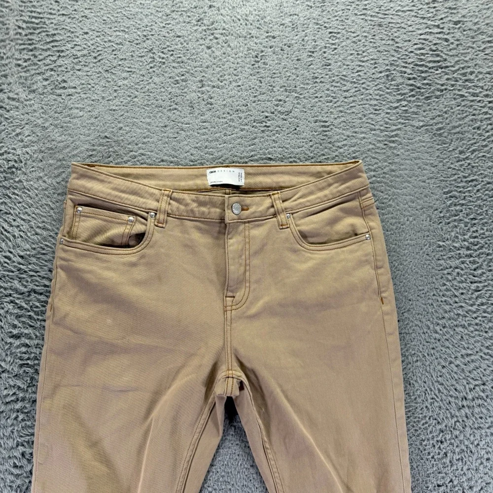 Asos Jeans Men 34x30 Beige Cotton Denim Straight Leg Streetwear Workwear Stretch